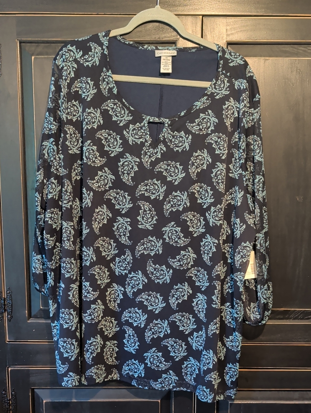 Catherine's Navy Paisley Top - NWT - 3X